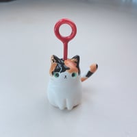 Image 5 of Calico Cat With Teletubbies Antenna Ceramic Figurine