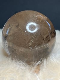 Image 13 of Golden Rutile In Smoky Quartz Sphere #1771