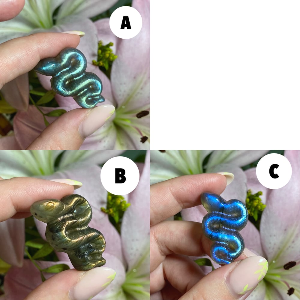 Image of Labradorite Snake Carving