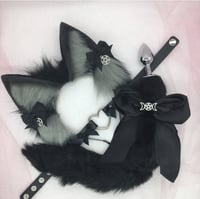 Black gray wolf Kitten PetPlay Set