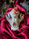 Amber Quartz & Pyrite - Raccoon Skull 