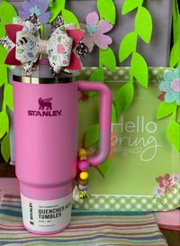 Image 2 of Spring Bee Bow (pink)