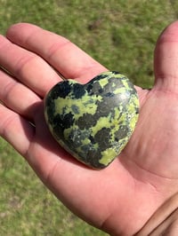 Image 9 of Serpentine & Pyrite Heart Carving | #3013