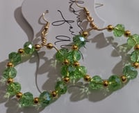 Image 4 of Green 💚 & Gold Earrings 