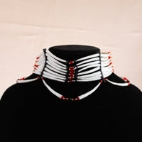 Image 1 of XL Dentalium Choker (Black/Red)