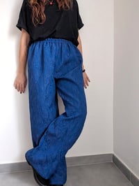 Image 1 of PANTAPALAZZO JACQUARD BLU €45,00 SCONTATO