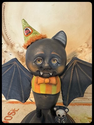 Image of Boy Halloween Bat with Skeleton Mouse