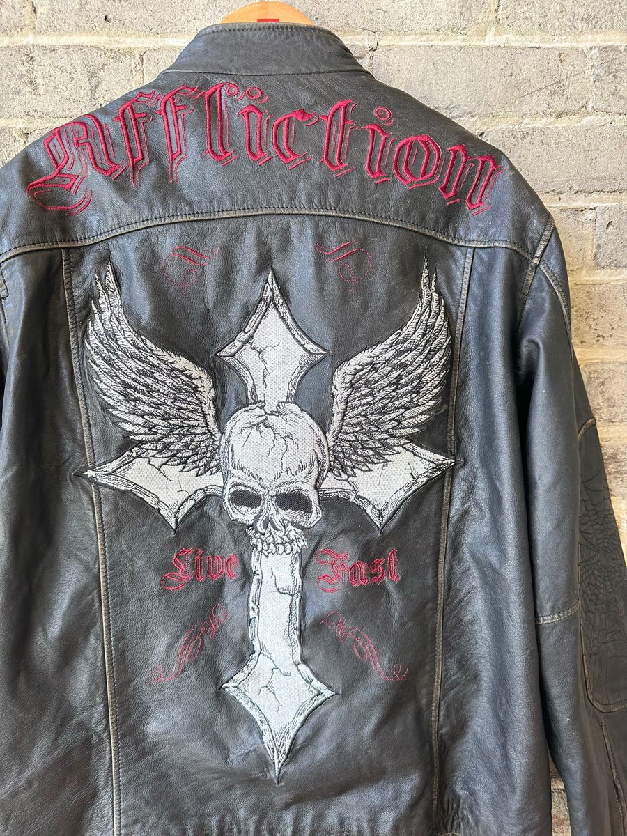 Image of Rare AFFLICTION Limited Edition Leather Jacket, SIZE: XL