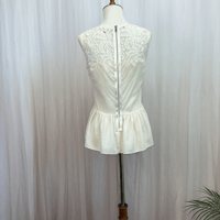 Image 5 of REBECCA TAYLOR silk beige lace sleeveless peplum top