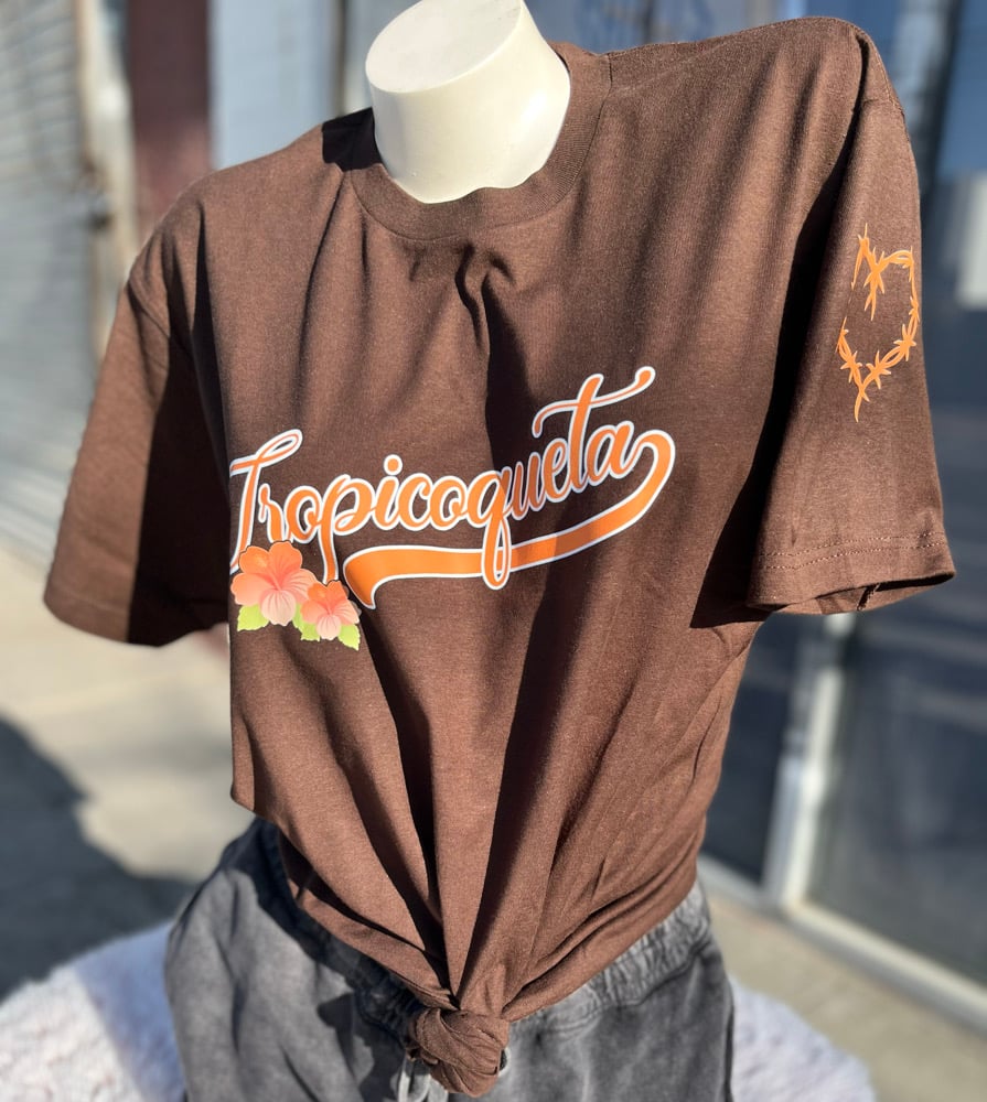 Image of Tropi coqueta brown t shirt