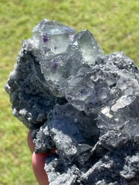 Image 21 of Transparent Phantom Fluorite On Druzy Quartz Matrix  #1803