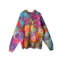 Image 1 of L Unisex Comfort Wash Hoodie in Bright Bloom Ice Dye