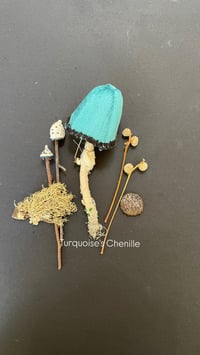 Image 2 of Blue cap mushroom brooch 