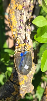Image 4 of The Athena Labradorite and Amethyst Necklace