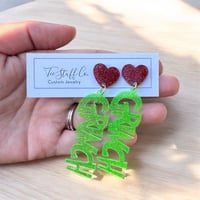 Image 5 of Christmas Grinchy Earrings