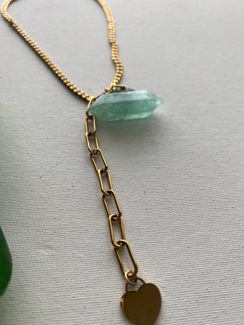 Image of DARA • Green Fluorite Drop Necklace