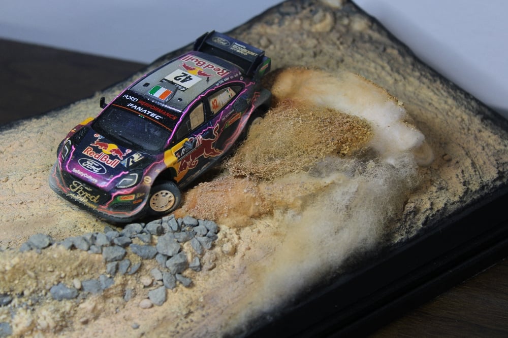 Image of Rally Diorama 1/43 scale Breen Rally Acropolis Ford Puma Rally 1 Art Piece WRC