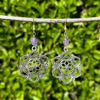 Amethyst Seed of Life Earrings 