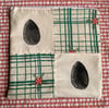 Double Egg Quilted Pouch (red star)