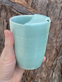 Image 3 of Travel Mug , Green glaze frog stamp