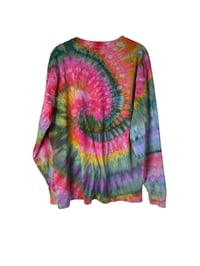 Image 7 of L Unisex Adult Soft Long Sleeve Tee in Euphoria Spiral Ice Dye