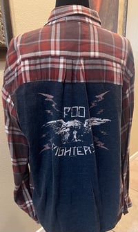 Vintage Brown/Burnt Orange/Cream Flannel Shirt Foo Fighters