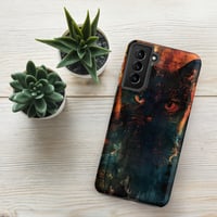 Image 22 of Dark Goth Black Cat Orange and Black Tough case for Samsung®