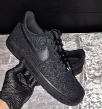 Image 2 of Black Glitter Red Bottom AF1