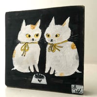 Image 5 of Original painting on wood-kitty kitty 