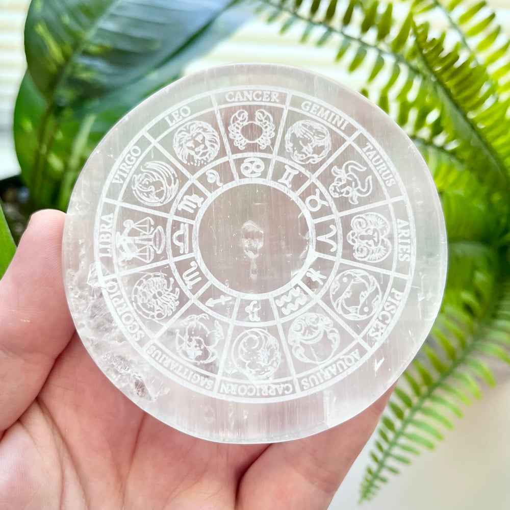 Zodiac Selenite Plate