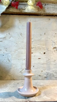 Small Wheel Thrown Candlestick- Pale Pink 