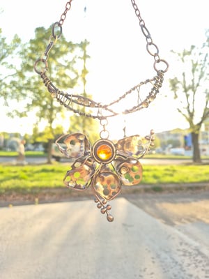 Orange flowers necklace 