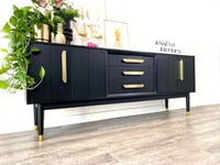 Image 9 of Mid Century Modern Vintage Black G Plan Sideboard  - TV Cabinet - Drinks Cabinet