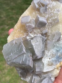 Image 23 of Large QR Code Fluorite On Druzy Quartz Matrix Specimen #2628