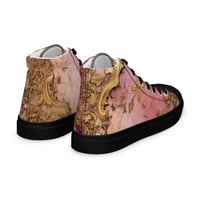 Image 18 of Pastel Pink Tattered Texture Gold Goth Lolita Baroque Inspired Women’s high top canvas shoes