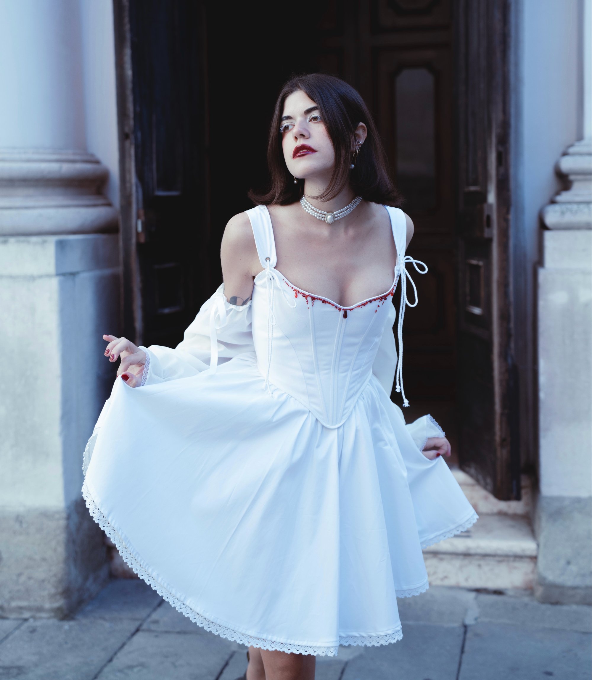 Vampire Corset - white | Bottega Noctuae Vampire Corset - white | Bottega Noctuae