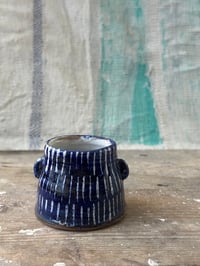 Image 2 of Small blue striped vase 