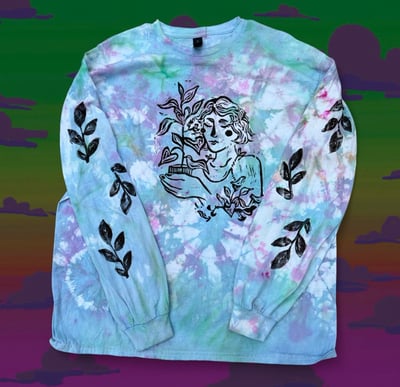 Image of READY TO SHIP- Limited Edition Tie-Dye Long-Sleeve Plant Lady Shirt