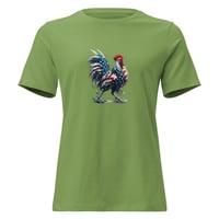 Image 6 of Women's Relaxed T-Shirt, Americana Rooster Patriotic Tee