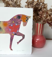 Image 4 of Sorrel,a multicoloured monoprinted horse with collage elements 