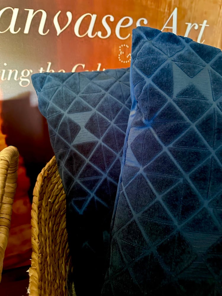 Image of “Indigo2” lumbar throw pillow 22” 