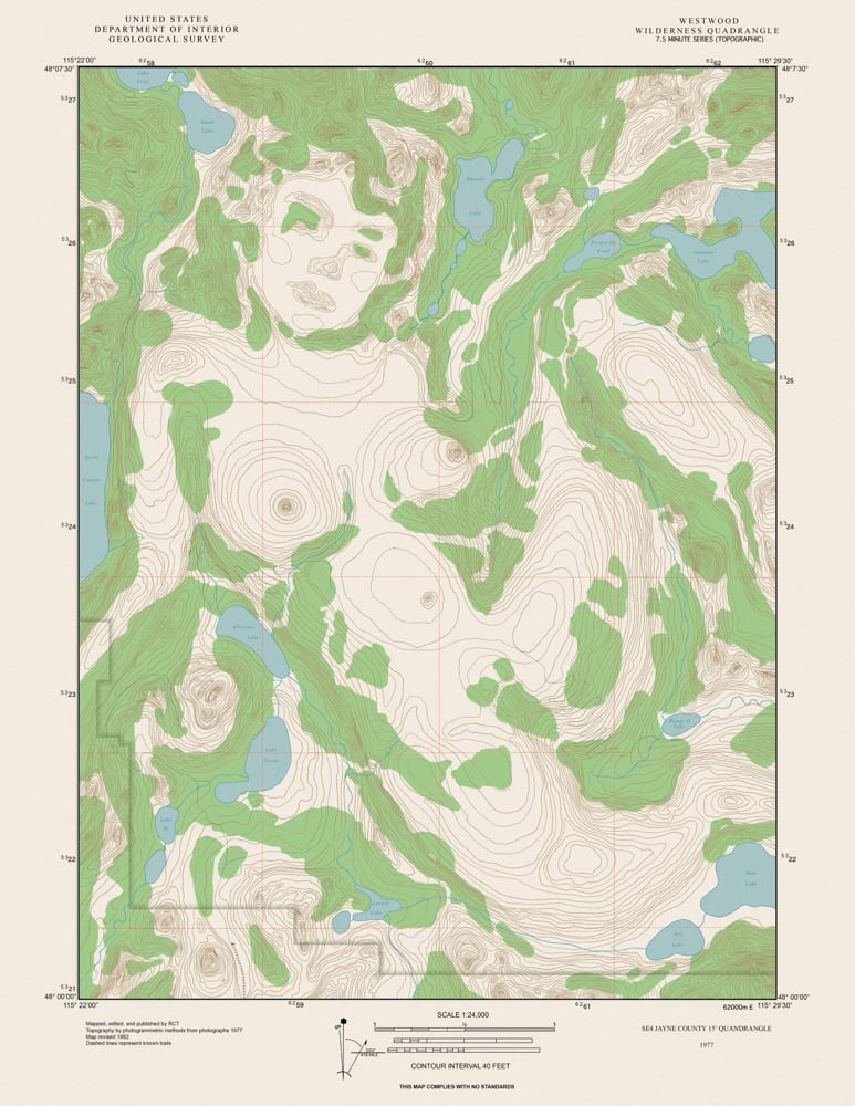 Image of Wild Topo map print. 