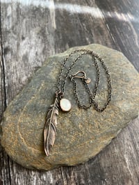 Image 5 of Moonlight & Feather Charm Necklace