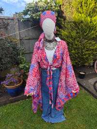 Image 18 of Pefkos co ord sarong set red and blue