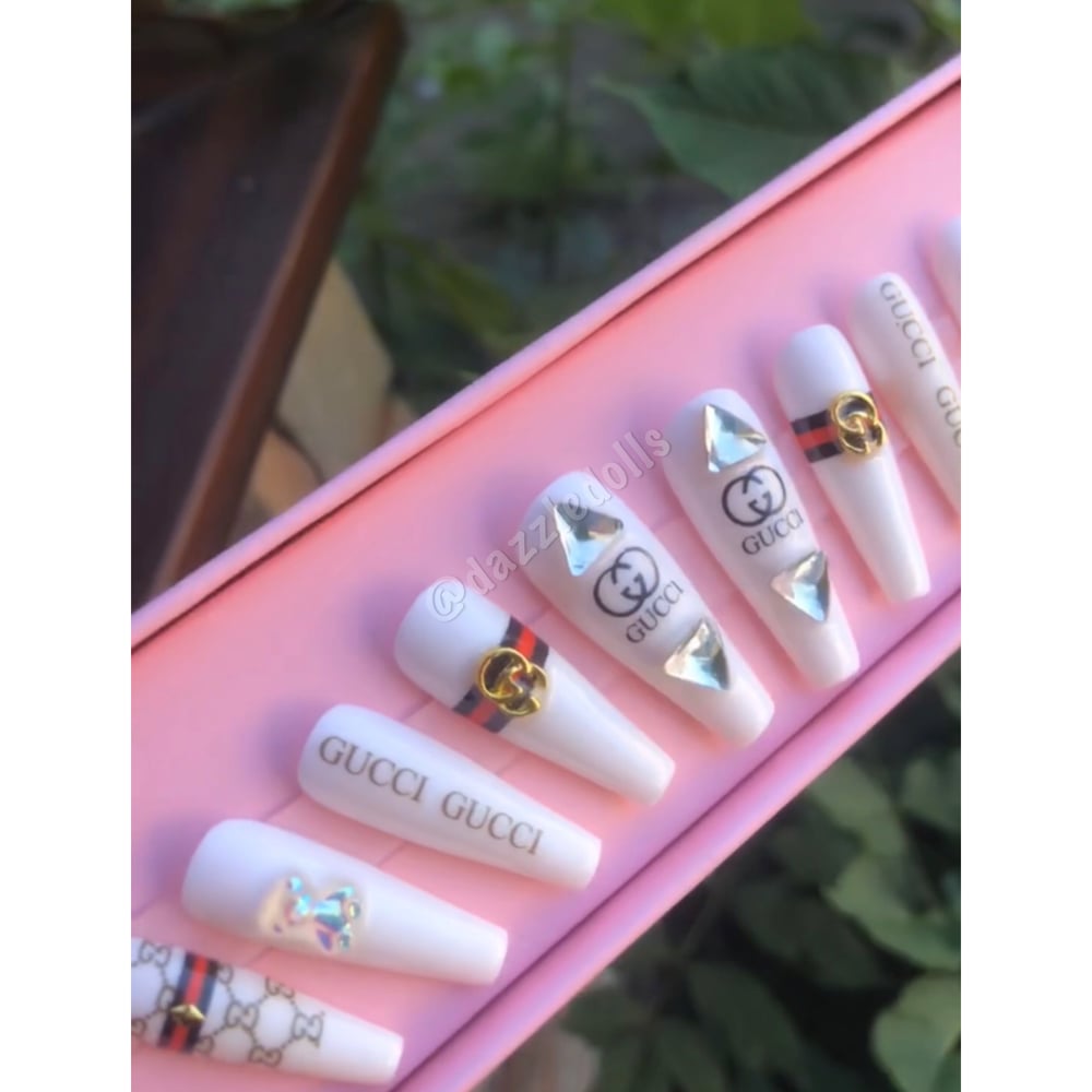 Image of White gucci inspired, coffin shaped set