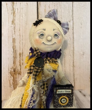 Image of GRACEY the Ghost folk art creation Halloween 