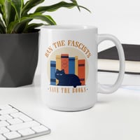 Image 1 of Ban The Fascists, Save The Books glossy double-sided ceramic mug