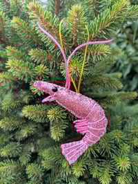 Image 1 of Glittery King Prawn Decoration 