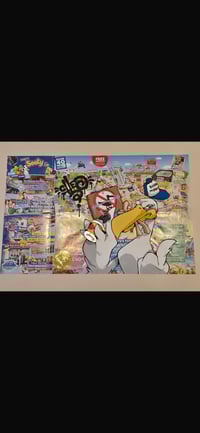 Image 1 of Limited BIN RAIDER Painted on Brean Map 25.5cm by 39.5cm Cheo Character Signed and Stamped