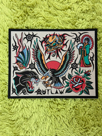 Image 1 of 11x14 Benji Outlaw Tattoo Flash 1 